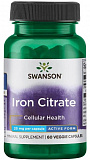 Swanson Iron Citrate 25 мг 60 капс
