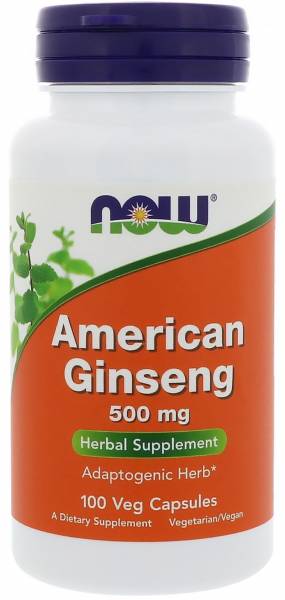 NOW American Ginseng (Женьшень) 500 mg 100 капсул