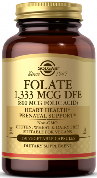 Solgar Folate 1,333 MCG DFE (800 MCG FOLIC ACID) Vegetable Capsules 100 капсул