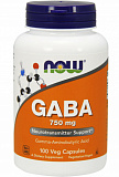 NOW GABA 750 мг 100 капсул