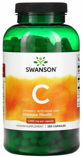 Swanson Vitamin C with Rose Hips 1000 мг 250 капсул