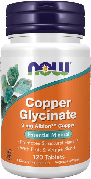 NOW Copper Glycinate 3 мг 120 таблеток