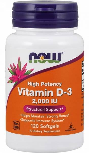 NOW Vitamin D-3 2000 IU 120 капсул