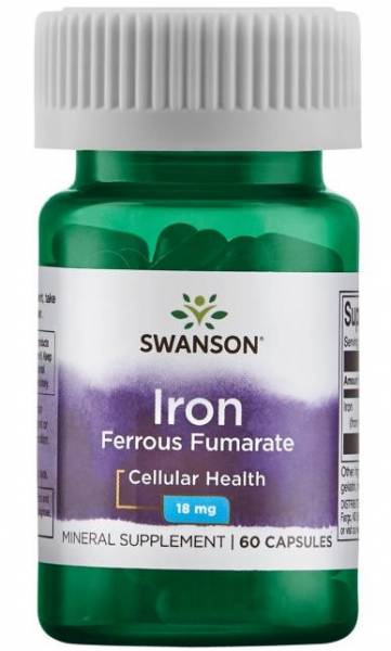 Swanson Iron (Ferrous Fumarate) 18 мг 60 капс
