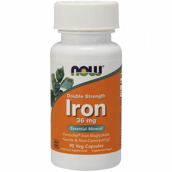 NOW Iron Double Strength 36 mg 90 капсул