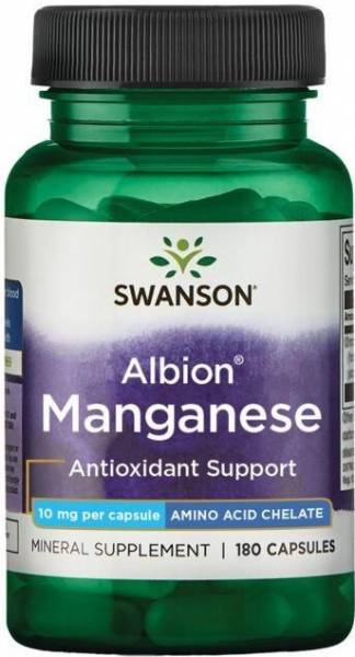 Swanson Albion Manganese (марганец) 10 мг 180 капсул