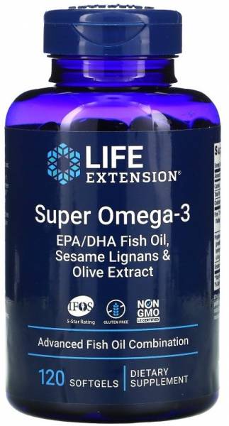 Life Extension Super Omega-3 EPA/DHA with Sesame Lignans & Olive Extract 120 капс.