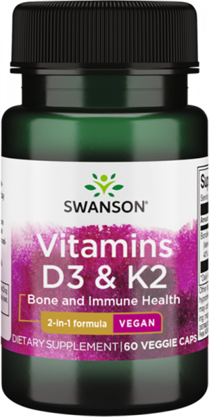 Swanson Vitamins D3 & K2 - 2000 IU & 75 мкг 60 капсул