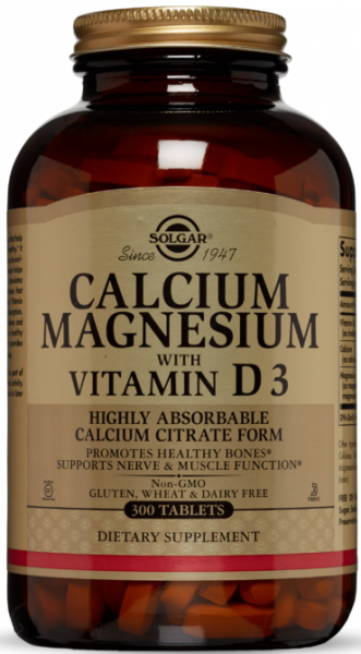 Solgar Calcium Magnesium with Vitamin D3 Tablets 300 таблеток