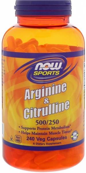 NOW Arginine & Citrulline 240 капсул