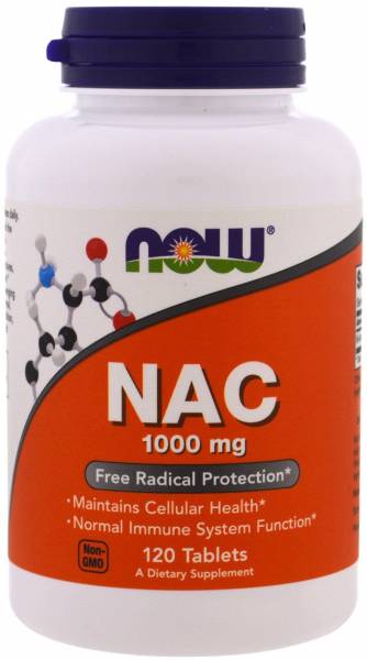 Now NAC N-Acetyl Cysteine 1000 мг 120 таб.