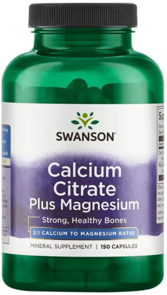 Swanson Calcium Citrate Plus Magnesium 150 капсул