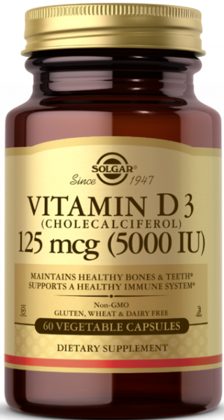 Solgar Vitamin D3 5000 IU Softgels 100 капсул