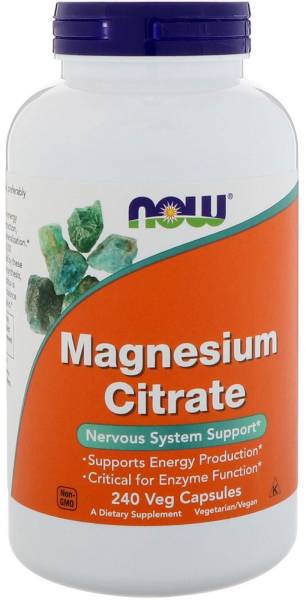 NOW Magnesium Citrate Veg Capsules 240 капсул