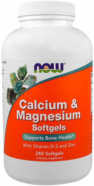 NOW Calcium & Magnesium + D 240 софт. капс