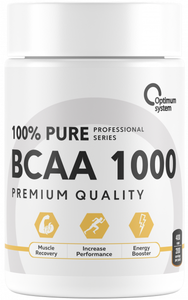 Optimum System 100% Pure BCAA 1000 400 капсул