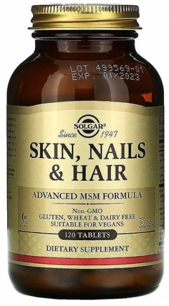 Solgar Skin, Nails & Hair Advanced MSM Formula 120 таблеток