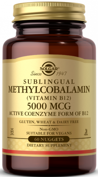 Solgar Methylcobalamin (Vitamin B12) 5000 mcg Nuggets 60 таблеток