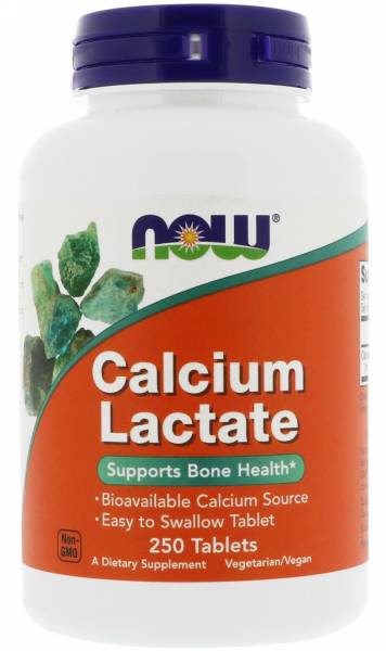 Now Calcium Lactate (Кальций Лактат) 250 таблеток