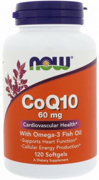 NOW CoQ10 60 мг With Omega-3 120 капсул