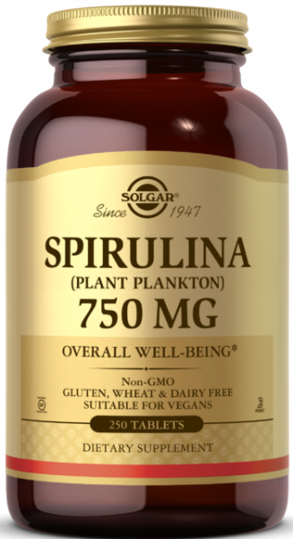 Solgar Spirulina 750 mg Tablets 250 таблеток