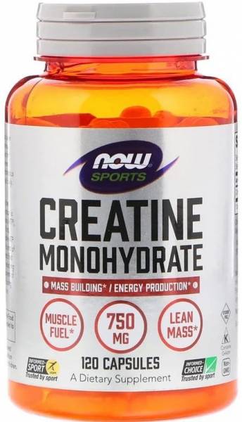 NOW Creatine Monohydrate 750 mg 120 капсул