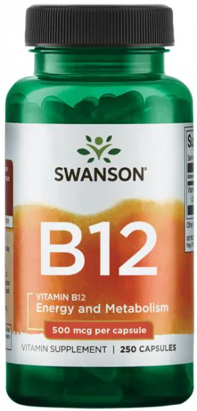 Swanson Vitamin B-12 500 mcg 250 капсул