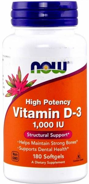 NOW Vitamin D-3 1000 IU 180 капсул