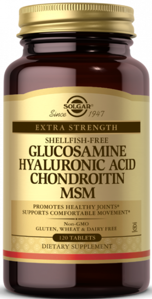 Solgar Glucosamine Hyaluronic Acid Chondroitin MSM (Shellfish-Free) Tablets 120 таблеток